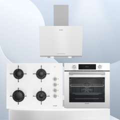 Arçelik Yeni Beyaz 3 lü Cam Ankastre Set AFC 341 B + OCD T 651 EB + ADE 606 2 B