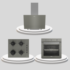 Arçelik Gri Cam Ankastre Set