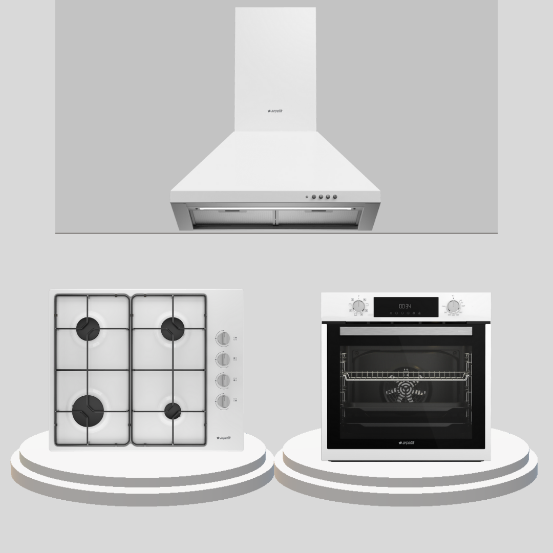 Arçelik Beyaz Emaye Ankastre Set