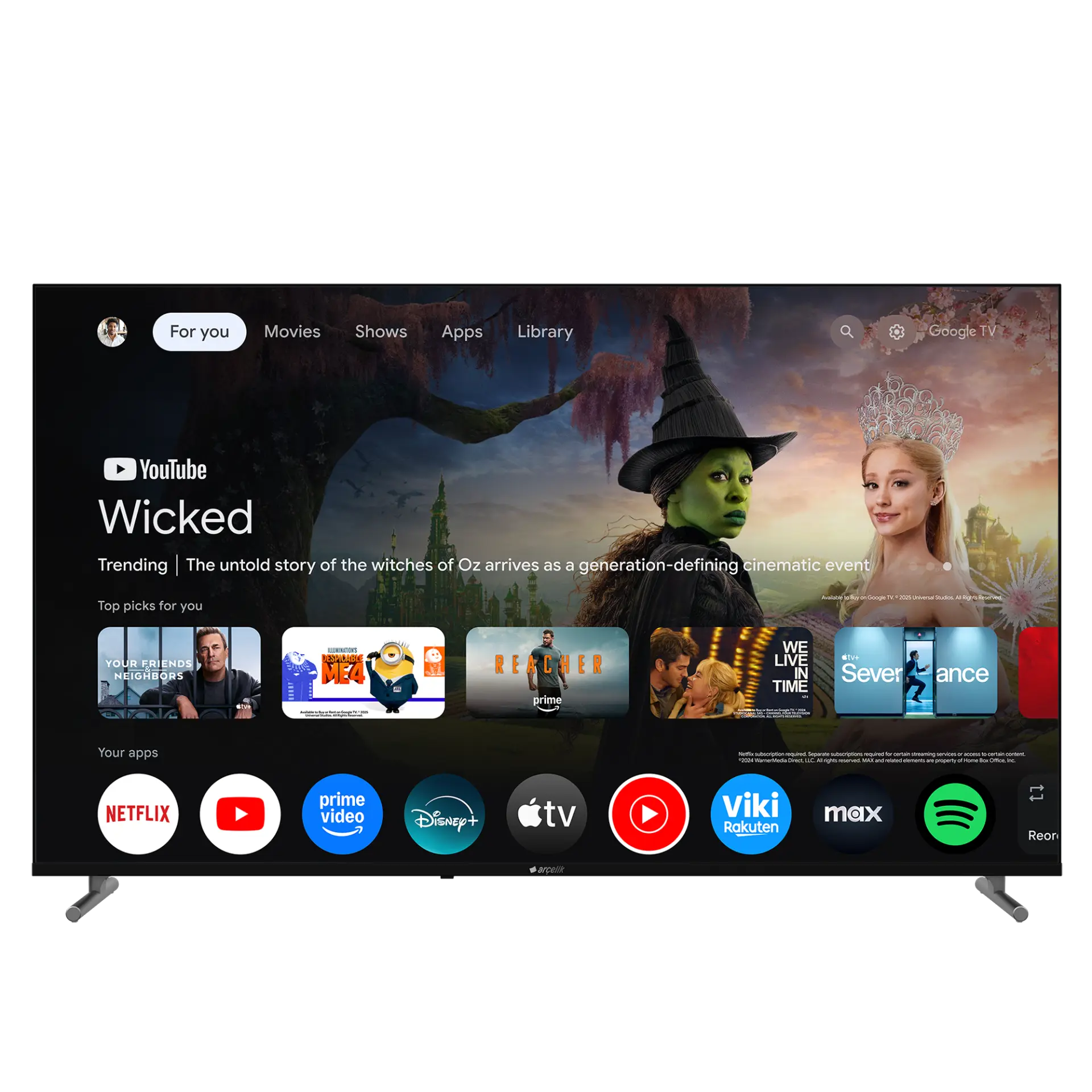 Arçelik A 755 C 7 Serisi 55'' 4K UHD Google TV